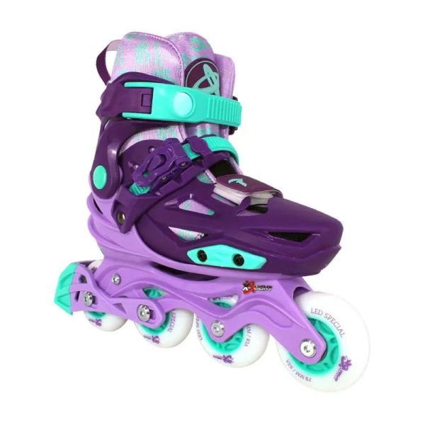 PATINS TRAXART INFANTIL X-LIGHT COM RODAS DE LED - ROXO YX-0151 L42 - Image 2