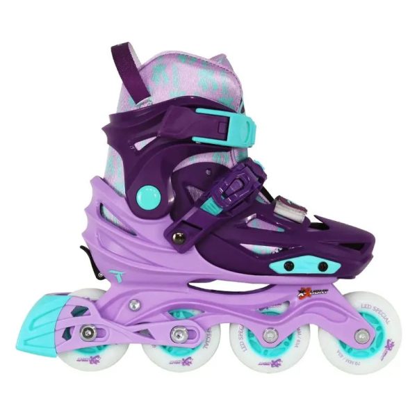 PATINS TRAXART INFANTIL X-LIGHT COM RODAS DE LED - ROXO YX-0151 L42