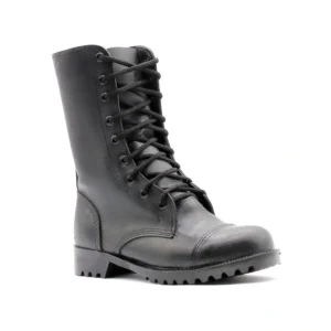 Coturno Vilela Boots Cano Médio Combate Couro - Preto