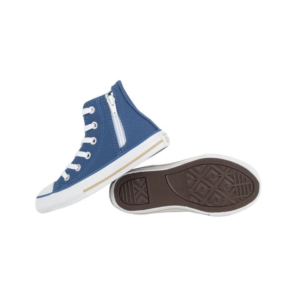 TÊNIS ALL STAR CHUCK TAYLOR JUV SEASONAL ZIP HI - AZUL/CAQUI CK10070015 L618 - Image 4