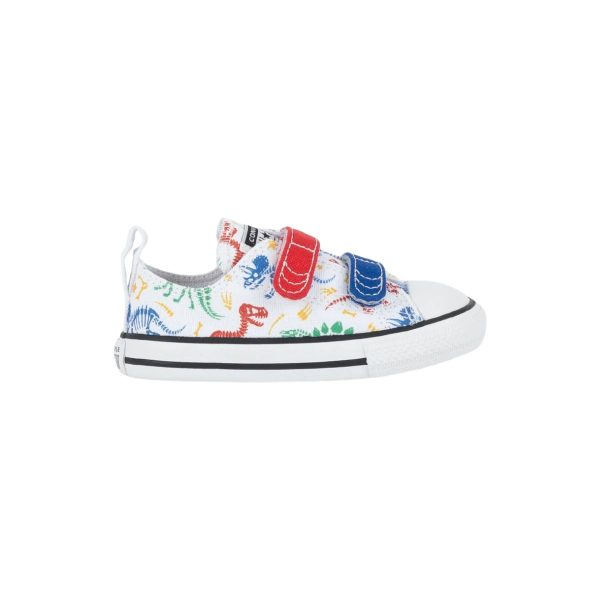 TÊNIS CONVERSE ALL STAR CHUCK TAYLOR INFANTIL 2V OX - BRANCO/VERMELHO CK12130001 L626