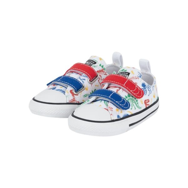 TÊNIS CONVERSE ALL STAR CHUCK TAYLOR INFANTIL 2V OX - BRANCO/VERMELHO CK12130001 L626 - Image 2