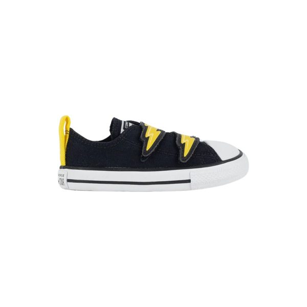 TÊNIS CONVERSE ALL STAR CHUCK TAYLOR INFANTIL 2V OX - PRETO/AMARELO CK11760001 L625