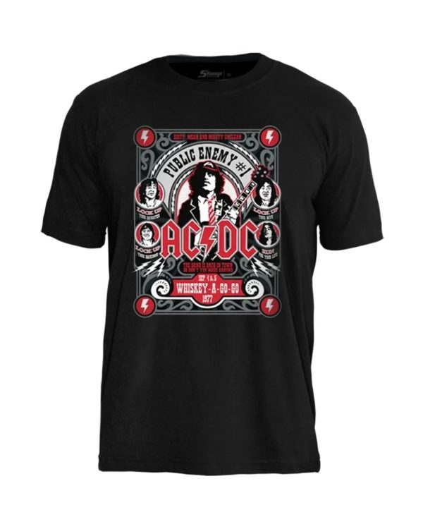 Camiseta ACDC Whiskey A Go Go - Stamp