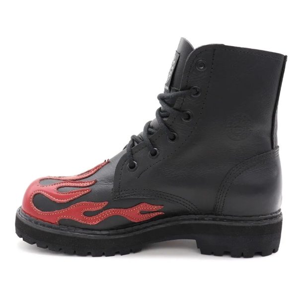 Coturno Vilela Boots Cano Baixo Fogo Vermelho - Preto