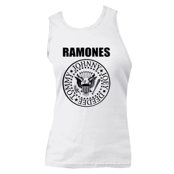 REGATA RAMONES STAMP MASCULINA BRANCO RGM001