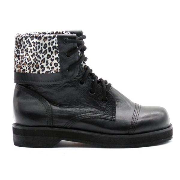 Coturno Vilela Boots Cano Virado - Preto/Onça