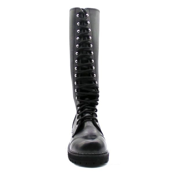 Coturno Vilela Boots Cano Alto 16 Furos - Preto