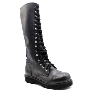 Coturno Vilela Boots Cano Alto 16 Furos - Preto