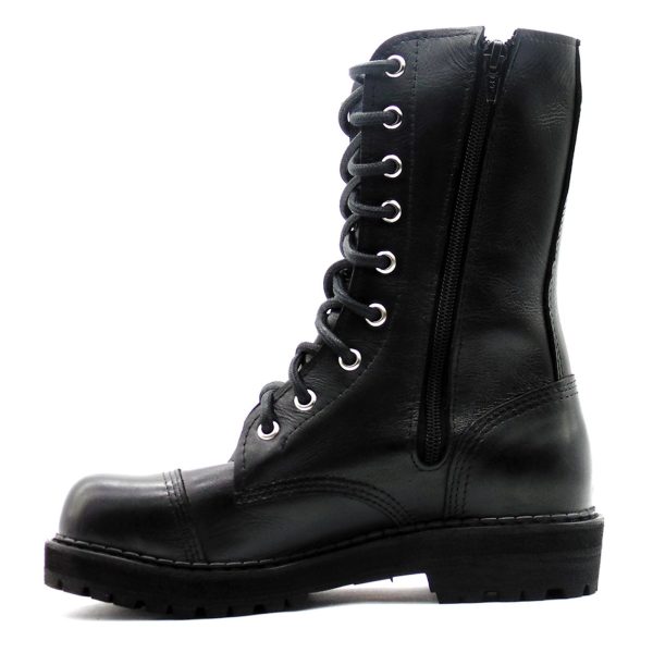 Coturno Vilela Boots Cano Médio Zíper - Preto