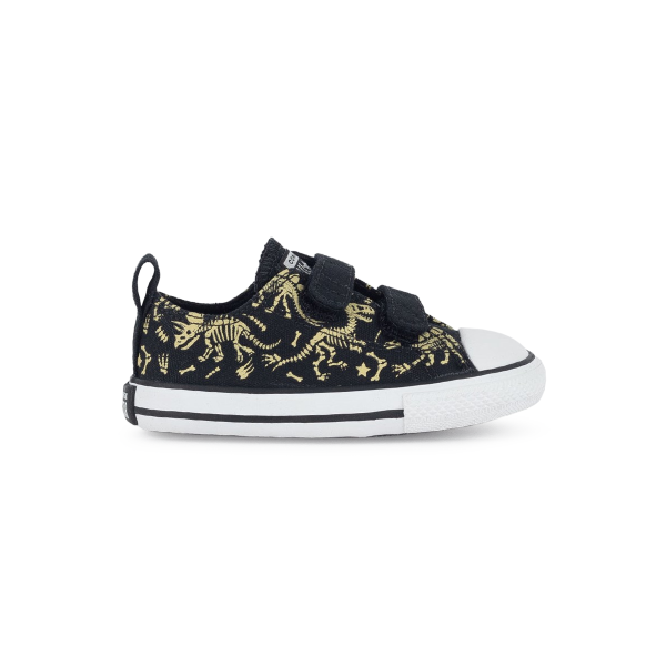 TÊNIS ALL STAR CHUCK TAYLOR INFANTIL 2V DINO OX - PRETO CK10750001 L558