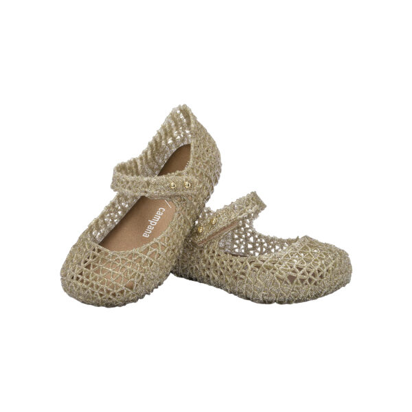 SANDÁLIA MINI MELISSA CAMPANA PAPEL BABY - GLITTER DOURADO 32995-50712 L839 - Image 3