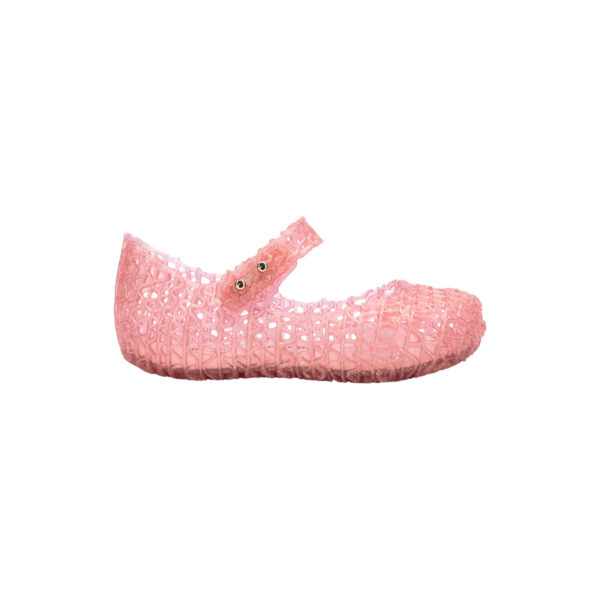 SANDÁLIA MINI MELISSA CAMPANA PAPEL BABY - ROSA PEROLADO/GLITTER 32995-BF196 L837