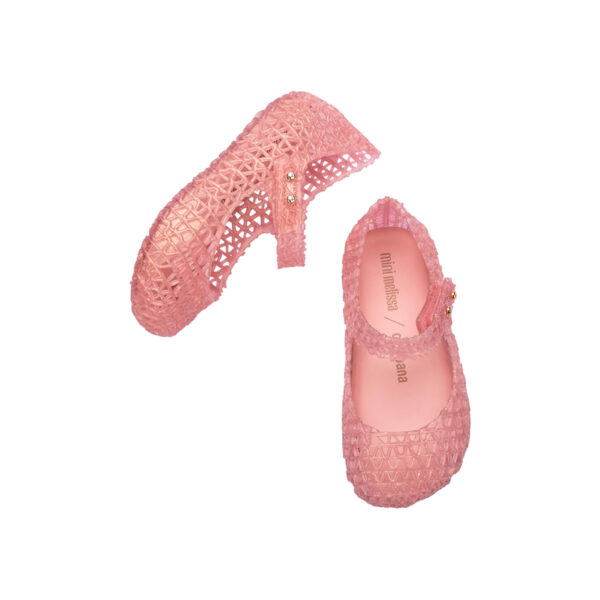 SANDÁLIA MINI MELISSA CAMPANA PAPEL BABY - ROSA PEROLADO/GLITTER 32995-BF196 L837 - Image 3