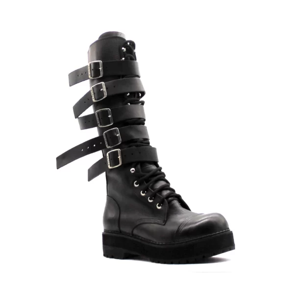 COTURNO VILELA BOOTS CANO ALTO COM 5 FIVELAS - PRETO REF154 L13