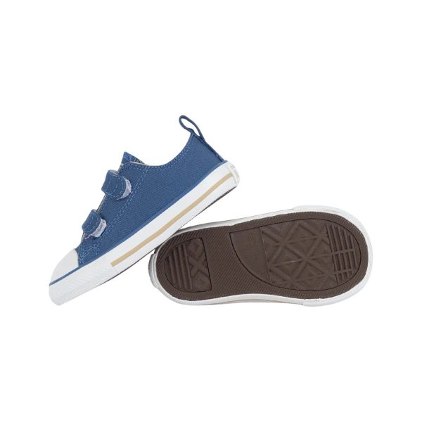 TÊNIS CONVERSE ALL STAR CHUCK TAYLOR INFANTIL 2V OX - AZUL/CAQUI CK11030006 L621 - Image 4